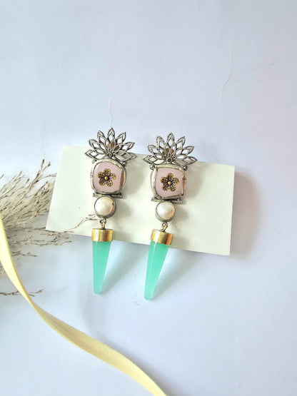 Semi Precious Stone Dangle Drop Earring