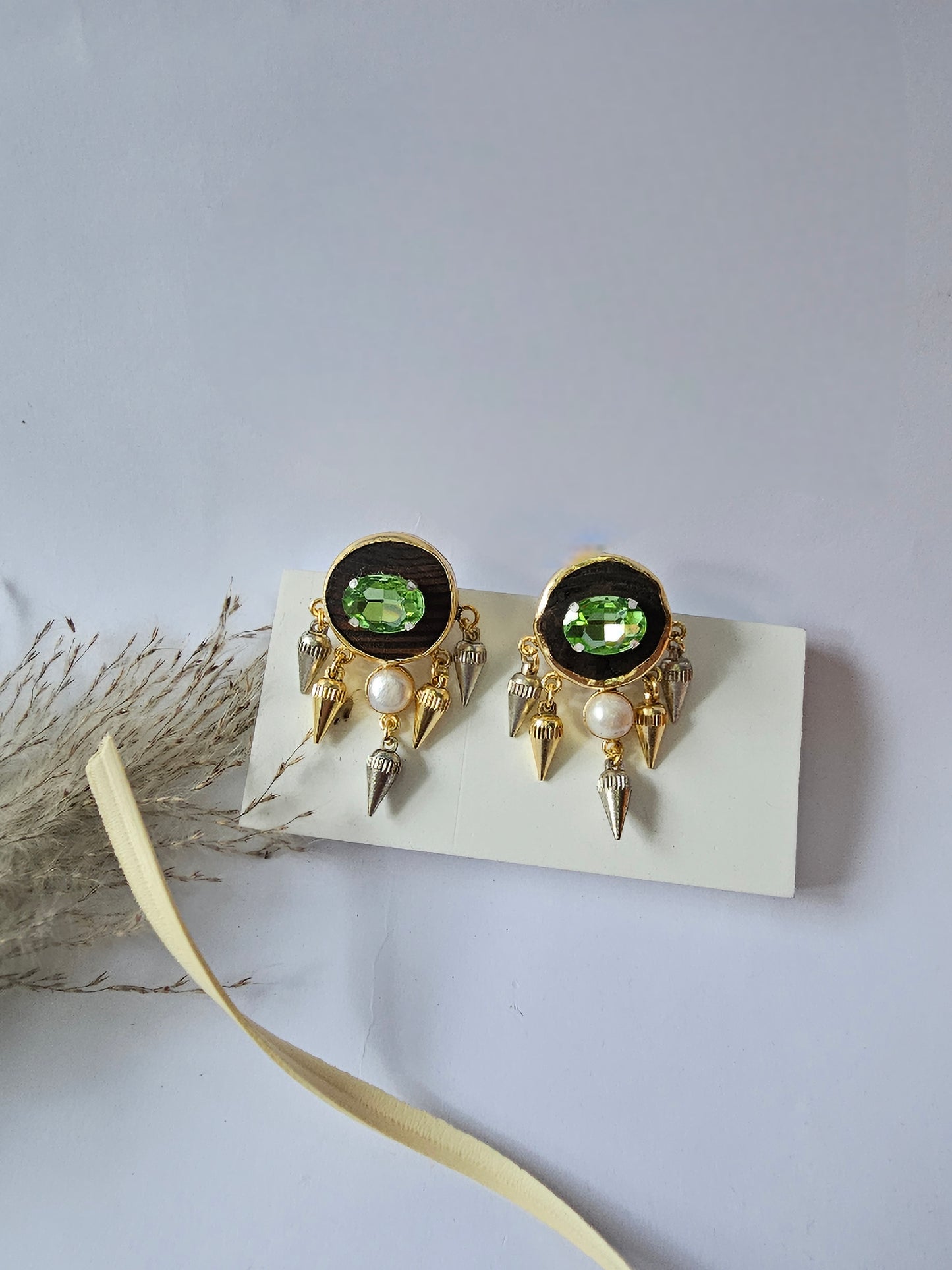 Emerald Stone Stud Earring