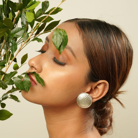 Silver Round Stud Earring