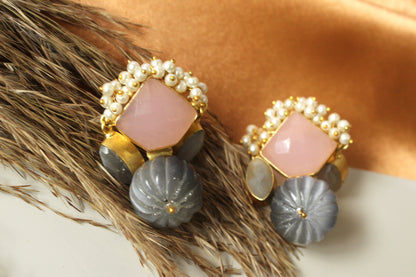 Semi Precious Stone Stud Earring