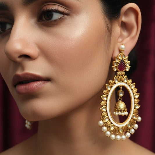 Moissanite Polki Chandbalis