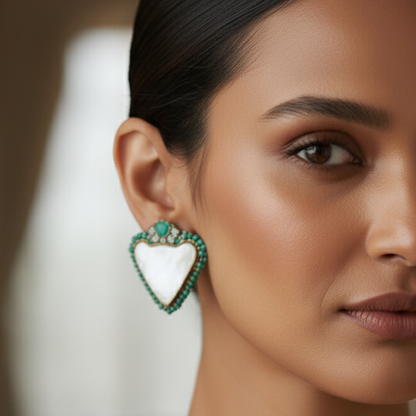 Diamond-Trimmed Triangular Earrings