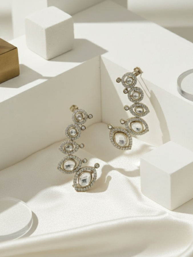 Traditional Kundan Ear Climber / Ear Cuff