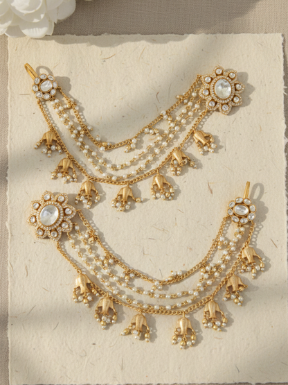 Traditional Gold Floral Design Earrings