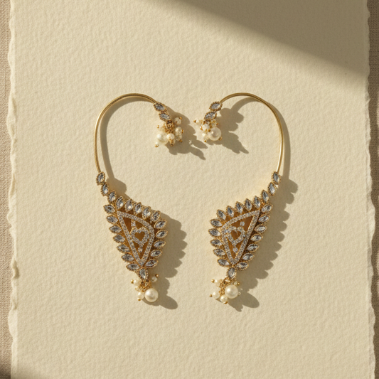 Traditional Gold Pearl Earcuff