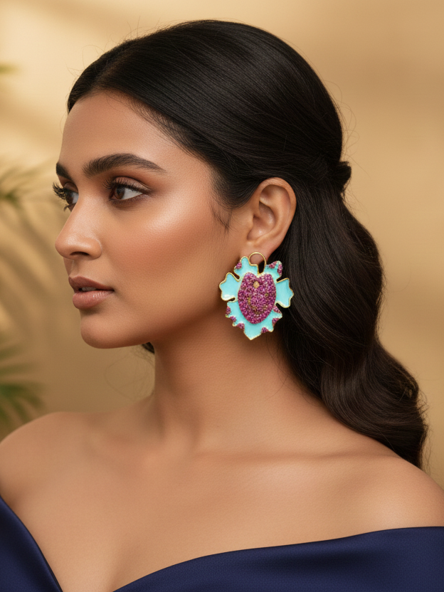 Pink Splash Statement Hoops