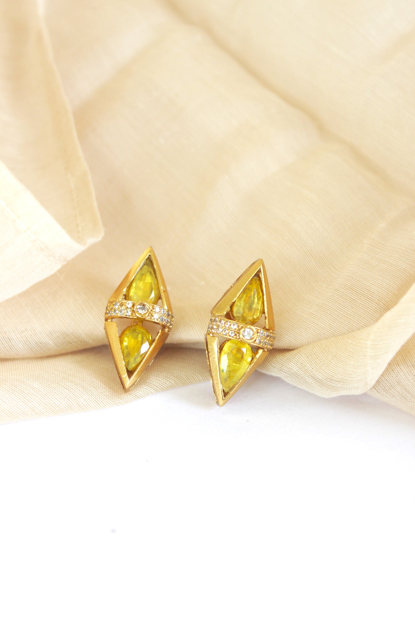 Luxury Gold Geometric Crystal Stud Earring for Women