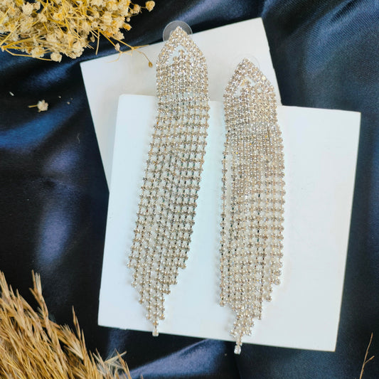 Long Crystal Tassel Earring