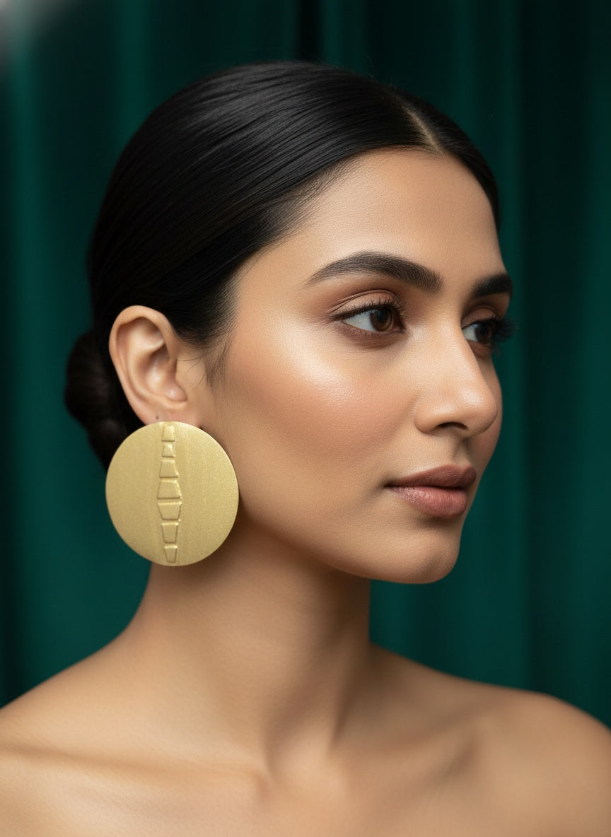 Matt finish big gold studs