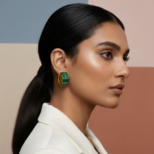Emerald Small Hoops