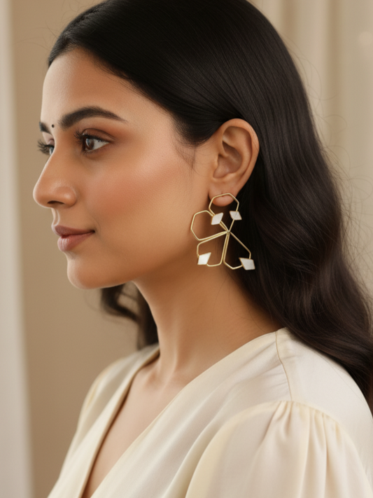 Half Flower Shaped Earring