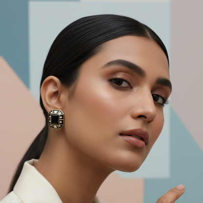 Black Stone Stud Earring