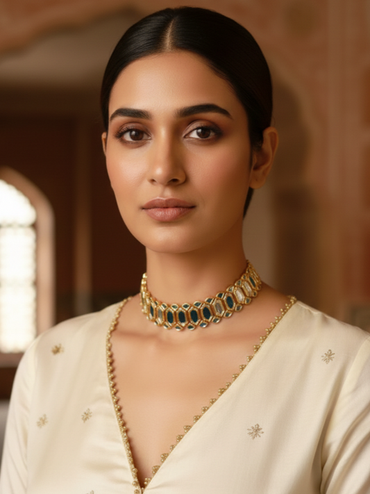 Golden Mirror Work Choker