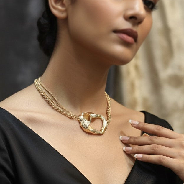 Molten Gold Sculptural Chain Necklace