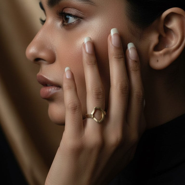 Molten Gold Minimalist Statement Ring