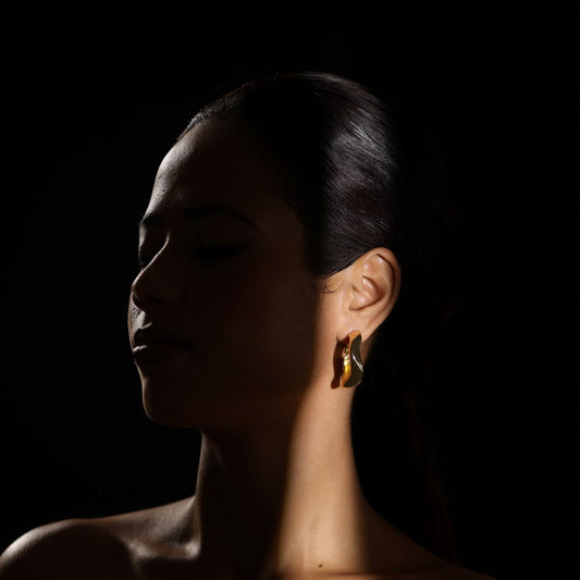 Golden hoop earring