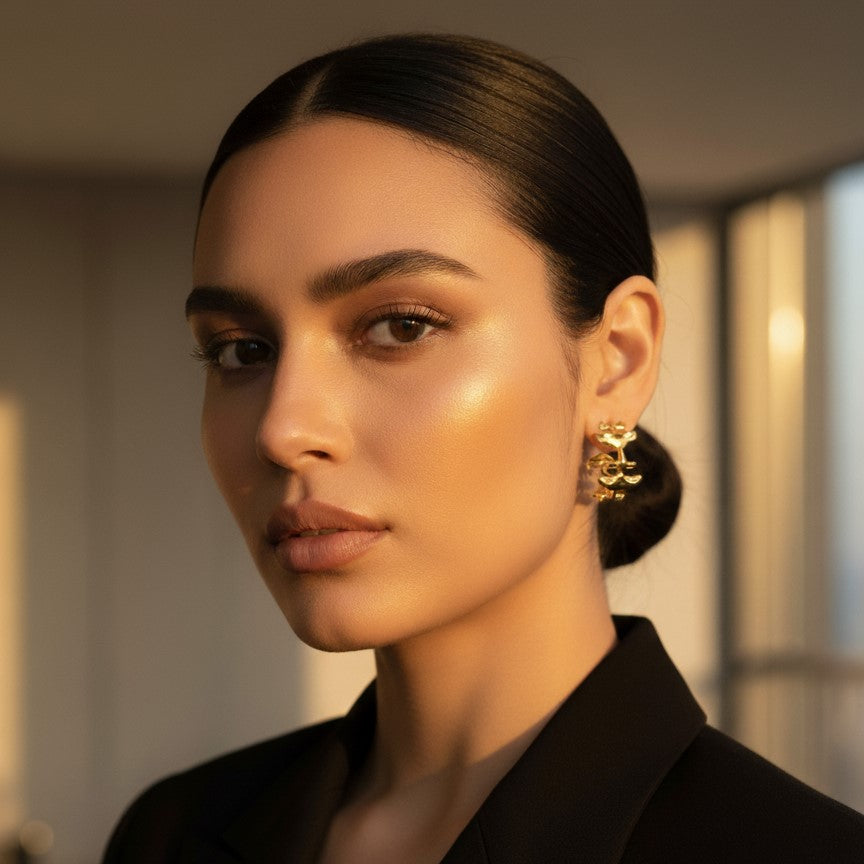 Abstract Gold Earrings