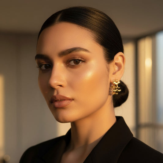 Abstract Gold Earrings