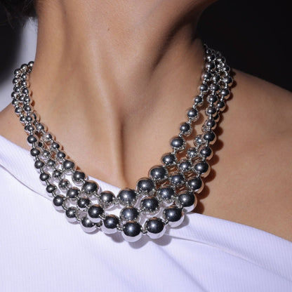 Eternity Glossy Balls Triple Layer Neckpiece