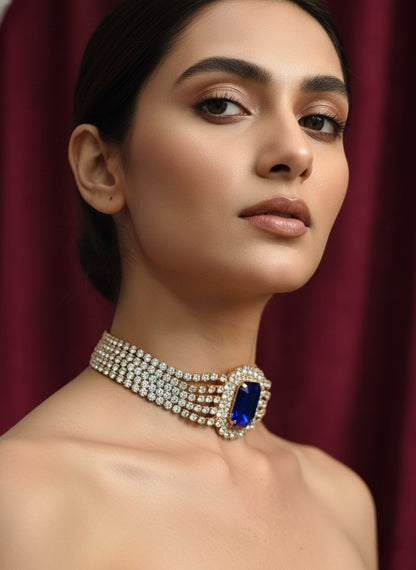 Crystal Stone Choker Necklace