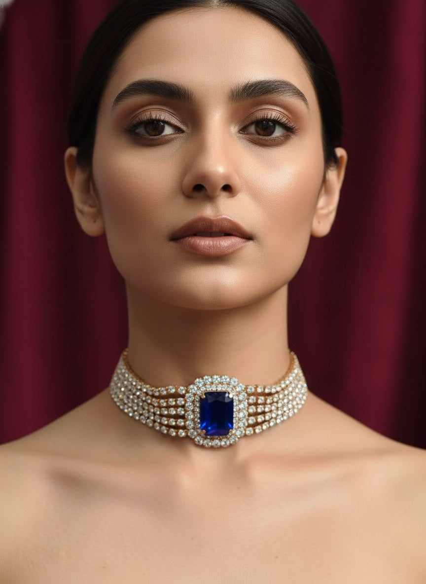 Crystal Stone Choker Necklace