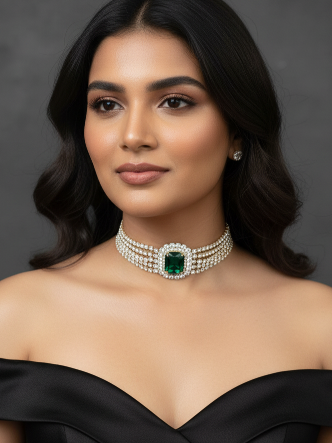 Crystal Stone Choker Necklace