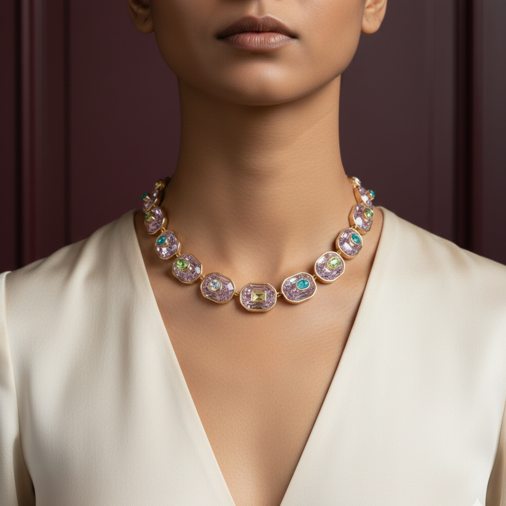 Blush Swarovski Crystal Choker Necklace