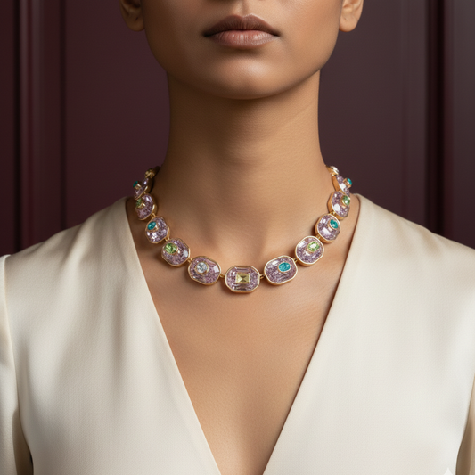 Blush Swarovski Crystal Choker Necklace