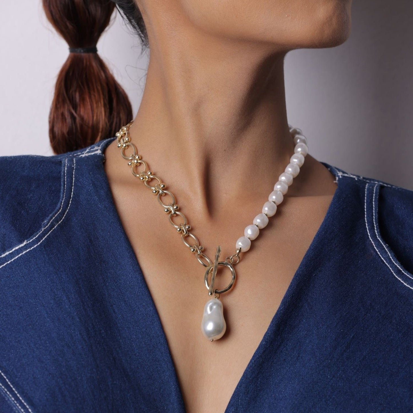 Asymmetrric Fresh water Pearls Necklace