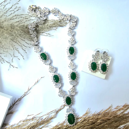 Sparkling Elegance Cluster Zircons Jewellery Set