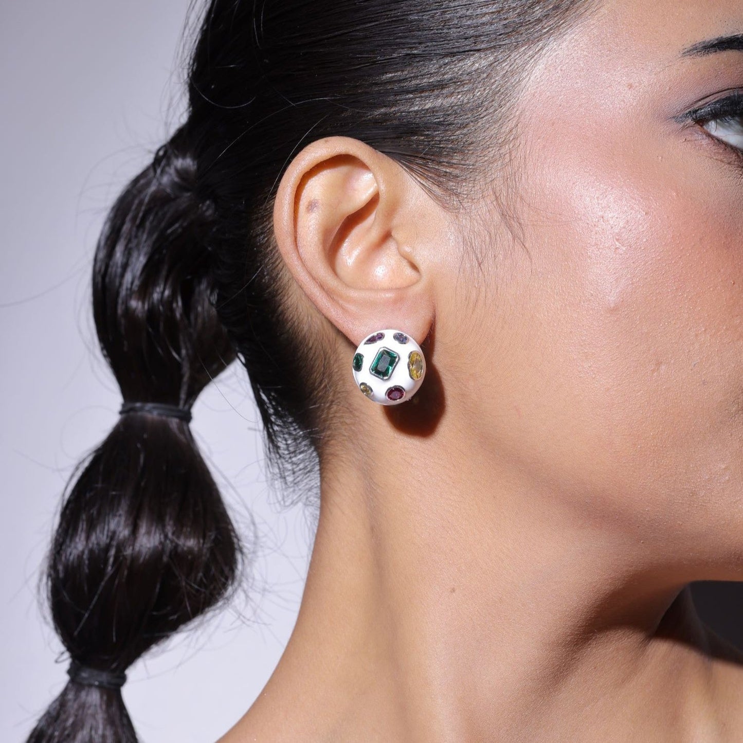 Multicolour Stone Stud Earring