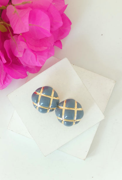 Blue Criss Cross Stud Earring