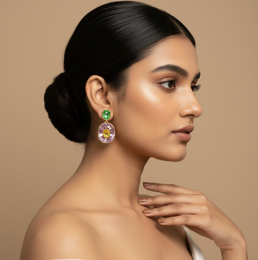 Luxury Swarovski Multicolor Crystal Drop Earrings