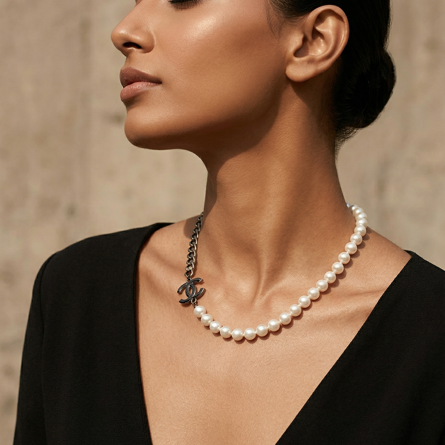 Elegant Pearl Charm Necklace