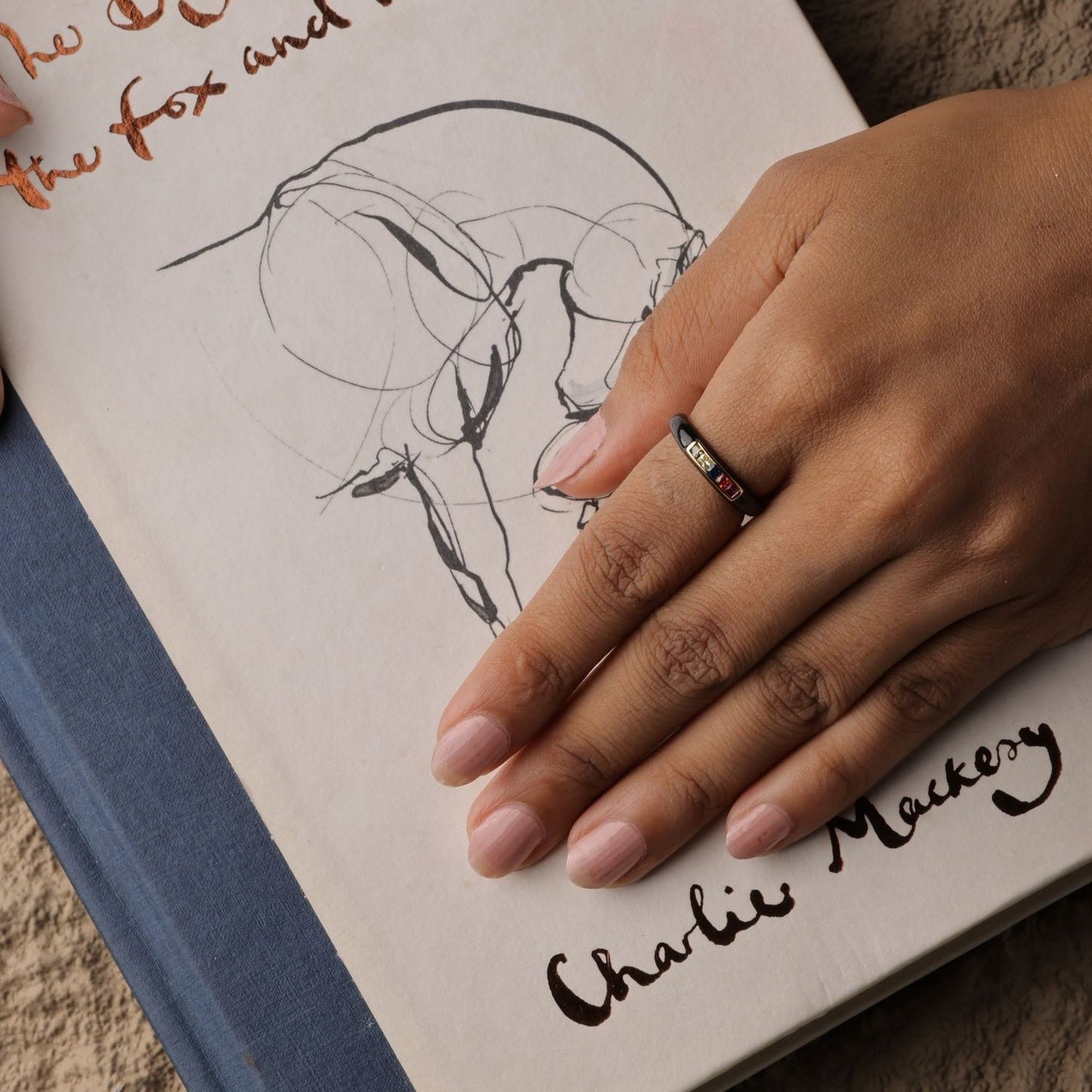 White Multicolour Stone Ring