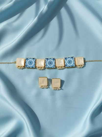 Amethyst Choker With Stone And Earrings