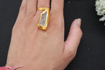 Golden Ring With Semi Precious Stone