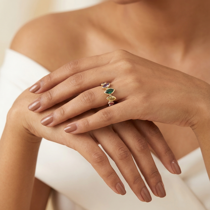 Golden Multicolour Ring