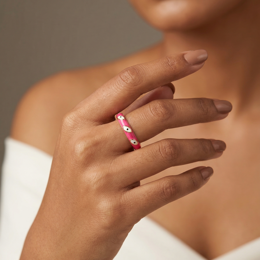 Enamel Evil Eye Ring