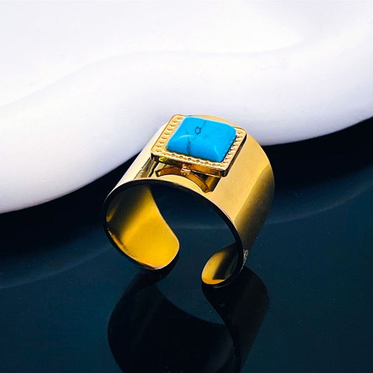 Golden Ring With Turquise Stone