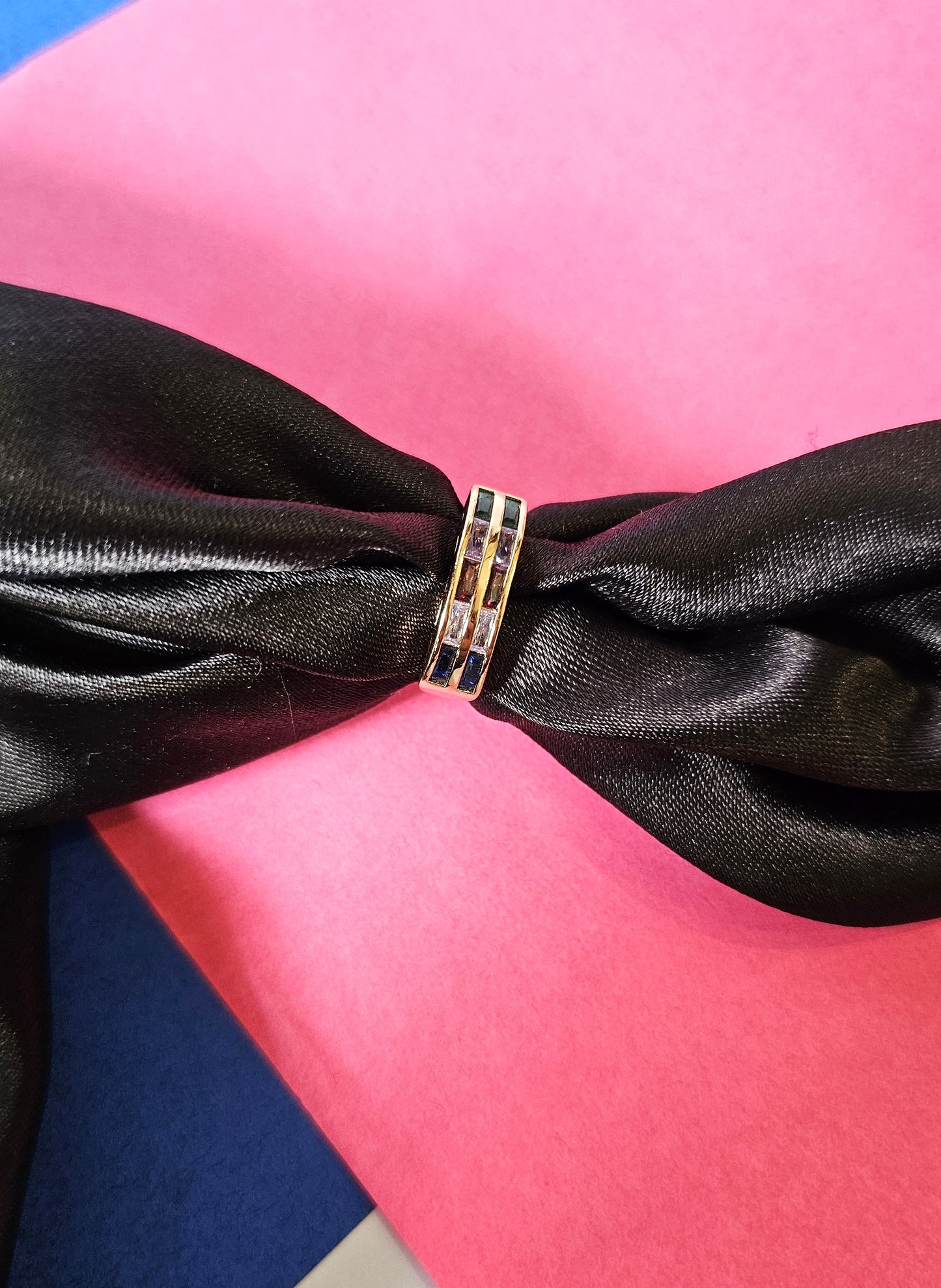 Invisible Multi Color Baguette Ring