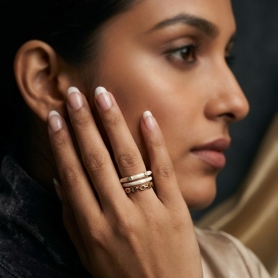 Modern Angular Diamond Ring in Yellow Gold