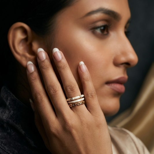 Modern Angular Diamond Ring in Yellow Gold