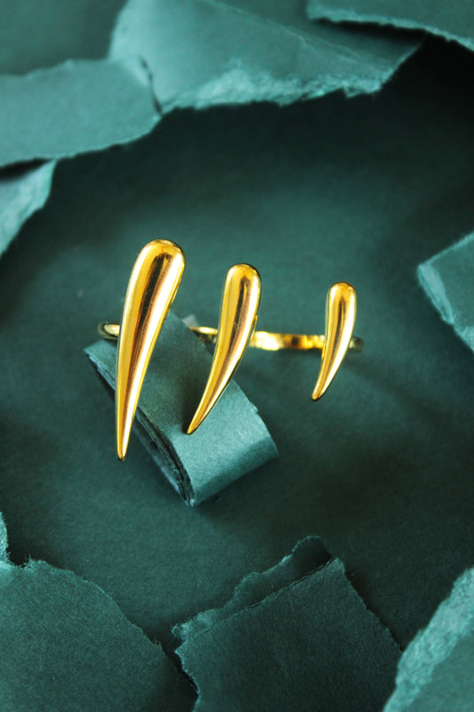 Golden Abstract Ring