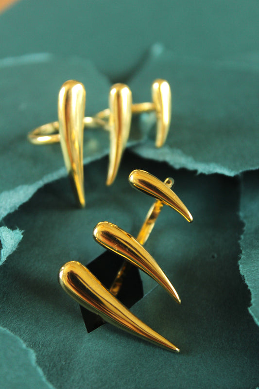 Golden Abstract Ring