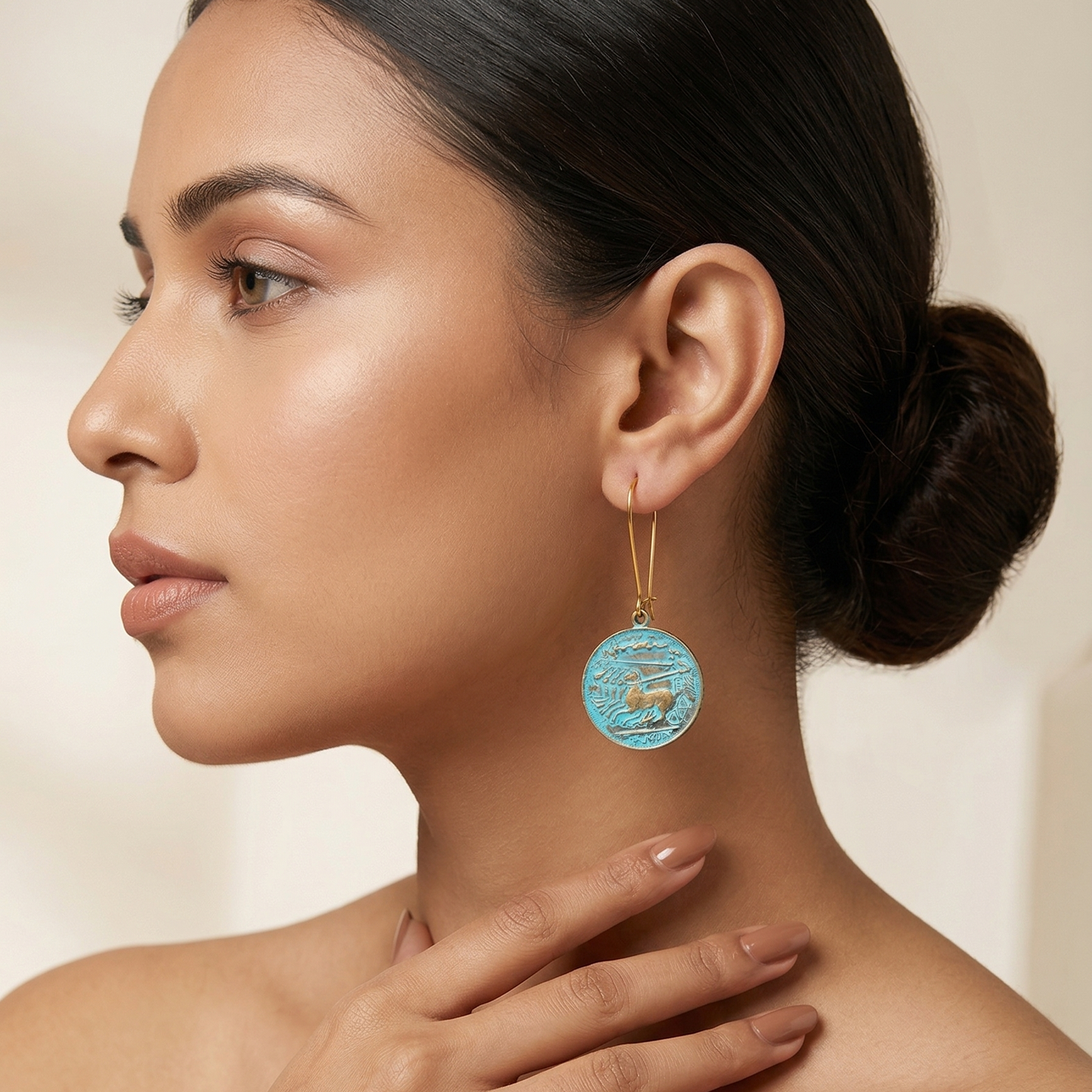 Light weight Minimalist Earring made with coins