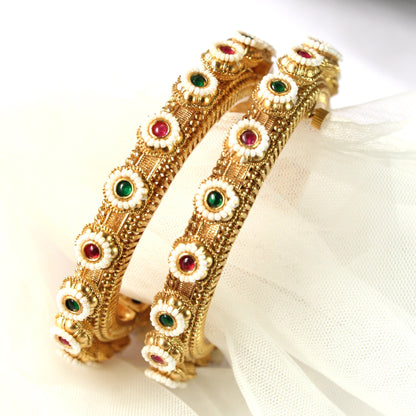 Gold traditional Meenakari Bangle