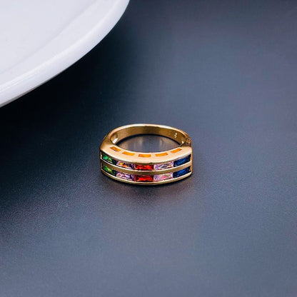 Invisible Multi Color Baguette Ring
