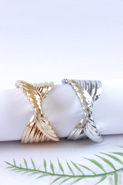 Golden Silver Chunky Bracelet