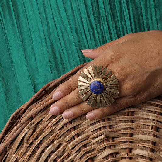 Blue Stone Gold Plated Ring